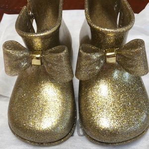 Mini Melissa gold/silver rain boots